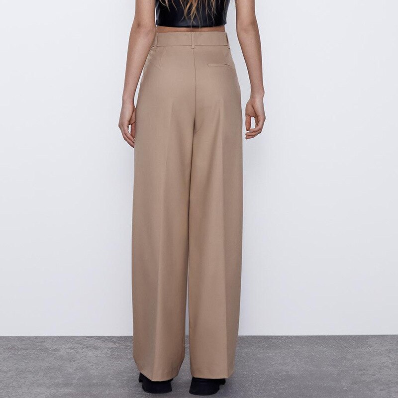 Pantalones lisos de cintura alta