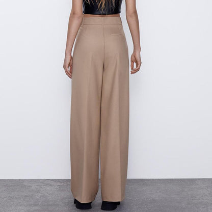 Pantalones lisos de cintura alta