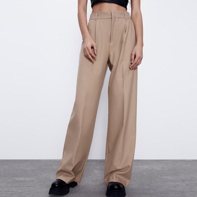 Pantalones lisos de cintura alta