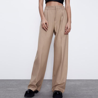 Pantalones lisos de cintura alta